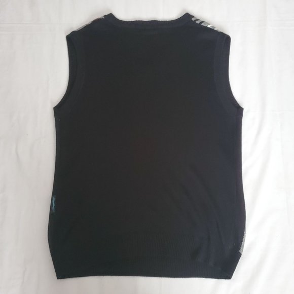 Steve Harvey Mens Celebrity Edition V-Neck Knit Stripe Plaid Vest Gray/Black XXL - Picture 3 of 10